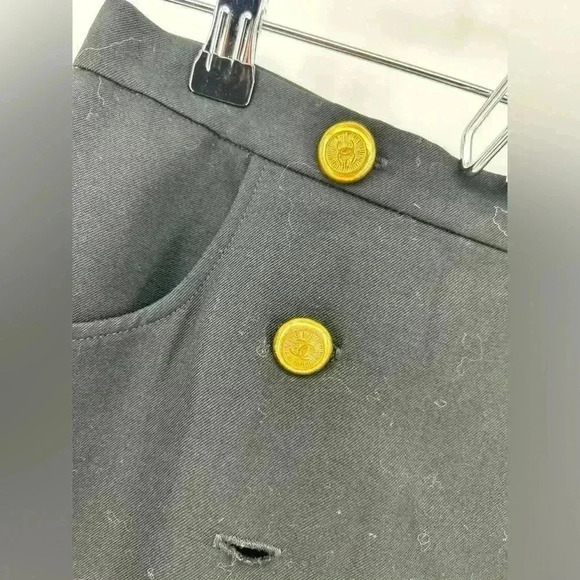 Chanel Vintage Collection 29 Knee-length Skirt Black Gold Signature Buttons - Picture 2 of 13